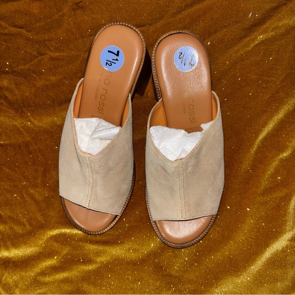 Rossi Tan Suede Mules